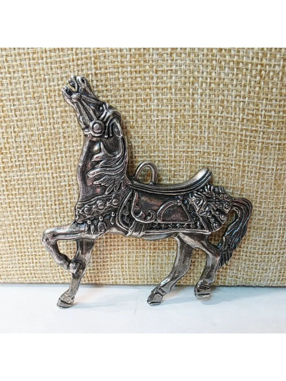 Vtg 7th Edition Silverplate Reed and Barton Carousel Horse Ornament